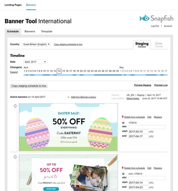 Banner Tool - Schedule